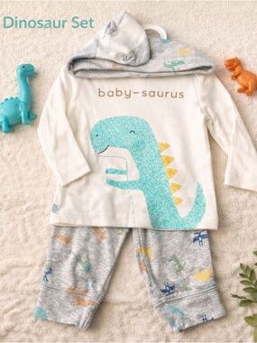 NWT Carter’s Dinosaur Outfit 6M Baby Boy 4 piece Set Baby-saurus Shirt + Pants